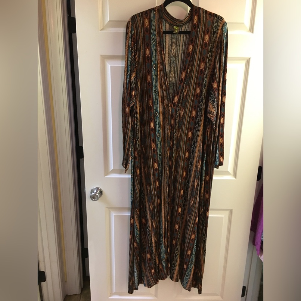 24/7 Woman’s Duster Cardigan boho festival Size 3x